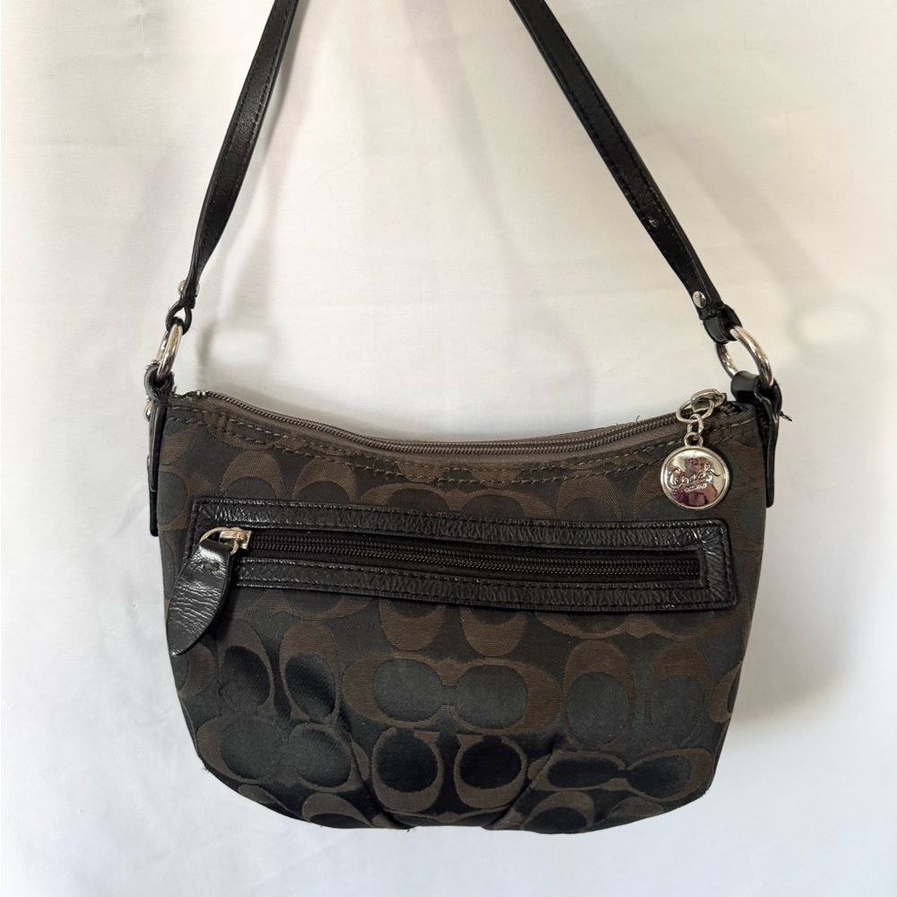Coach Black/Brown Signature Crossbody Bag - Picture 2 of 6